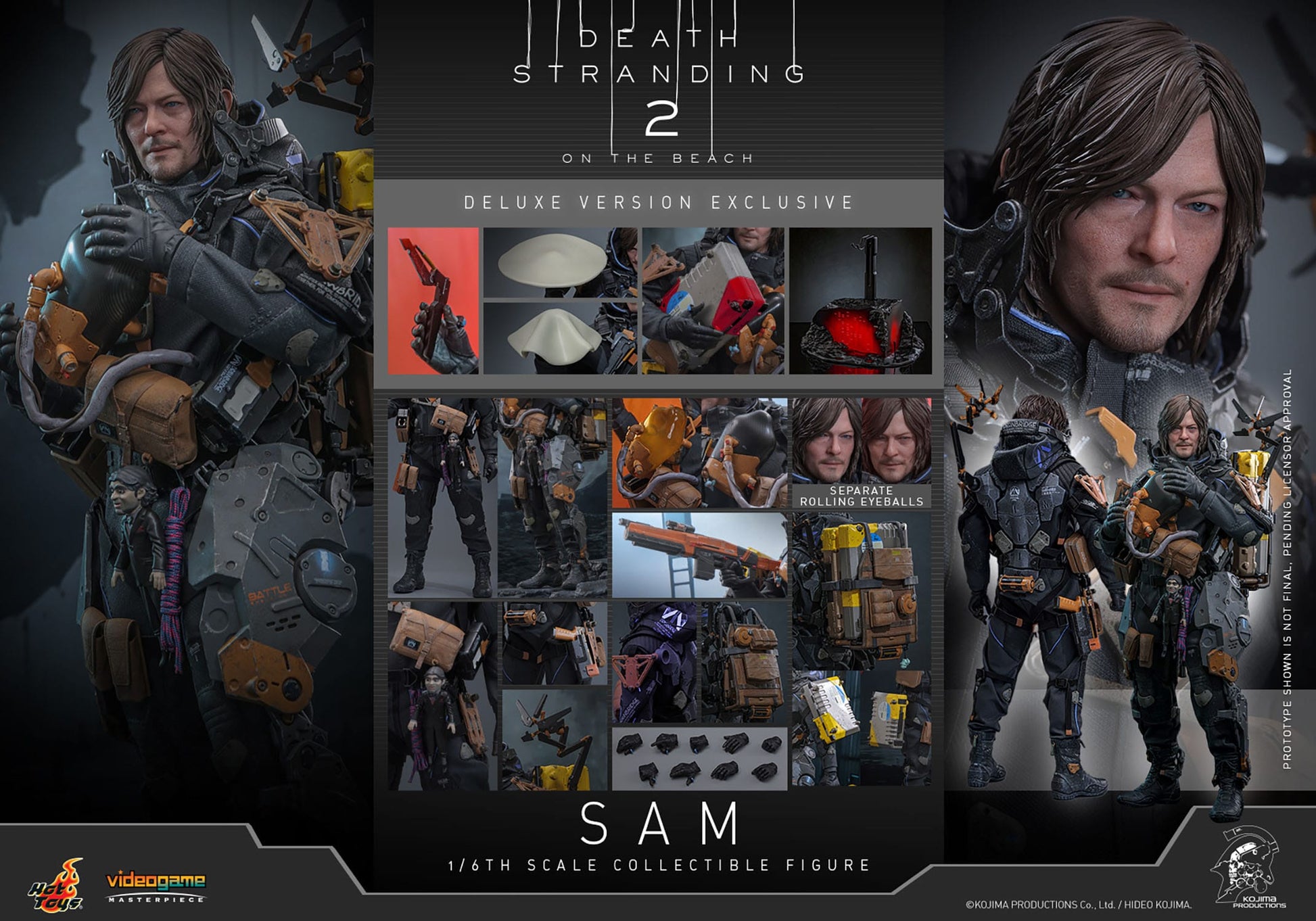 Death Stranding 2: On The Beach: Sam: Deluxe Version: 1/6th Scale Action Figure - Hot Toys Action Figure