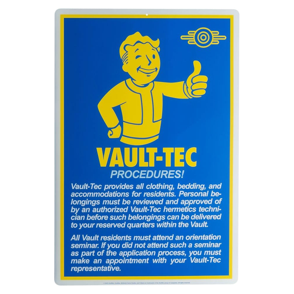Fallout Metal Sign Procedures - Trick Or Treat Studios Home & Decor
