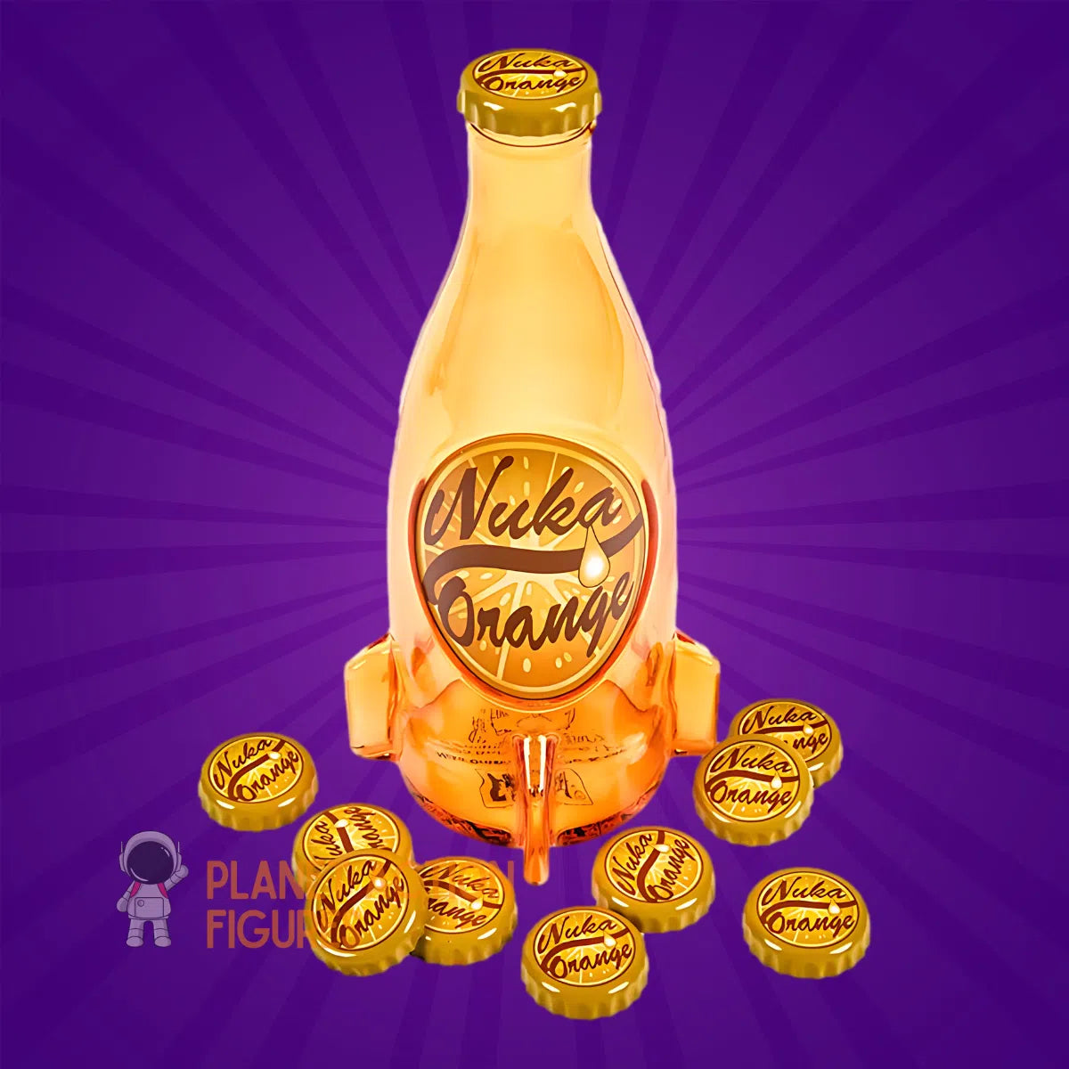 Fallout: Nuka Cola Orange Glass Bottle & Caps DPI