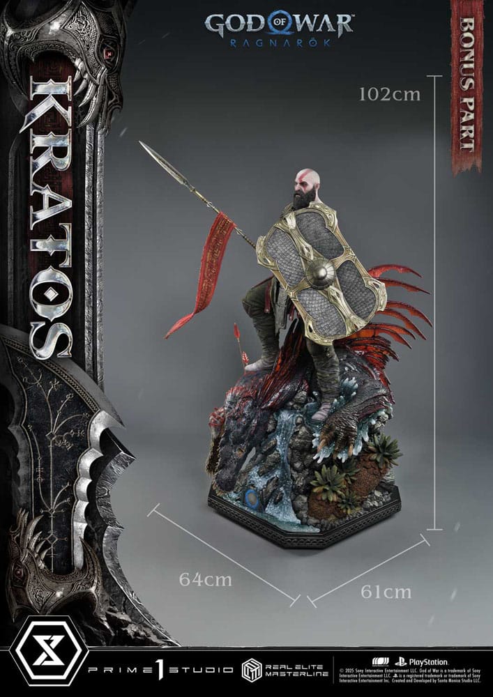 God of War: Ragnarok Real Elite Masterline Series Statue 1/3 Kratos Ultimate Bonus Version 95 cm - Prime 1 Studio Statues