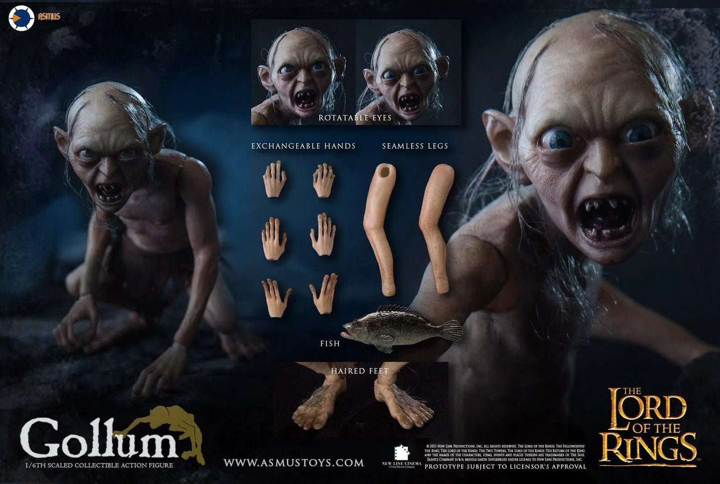Gollum: Lord Of The Rings: Asmus: LOTR30G by Asmus Toys – Action Figure, [scale], UK stockist Planet Action Figures