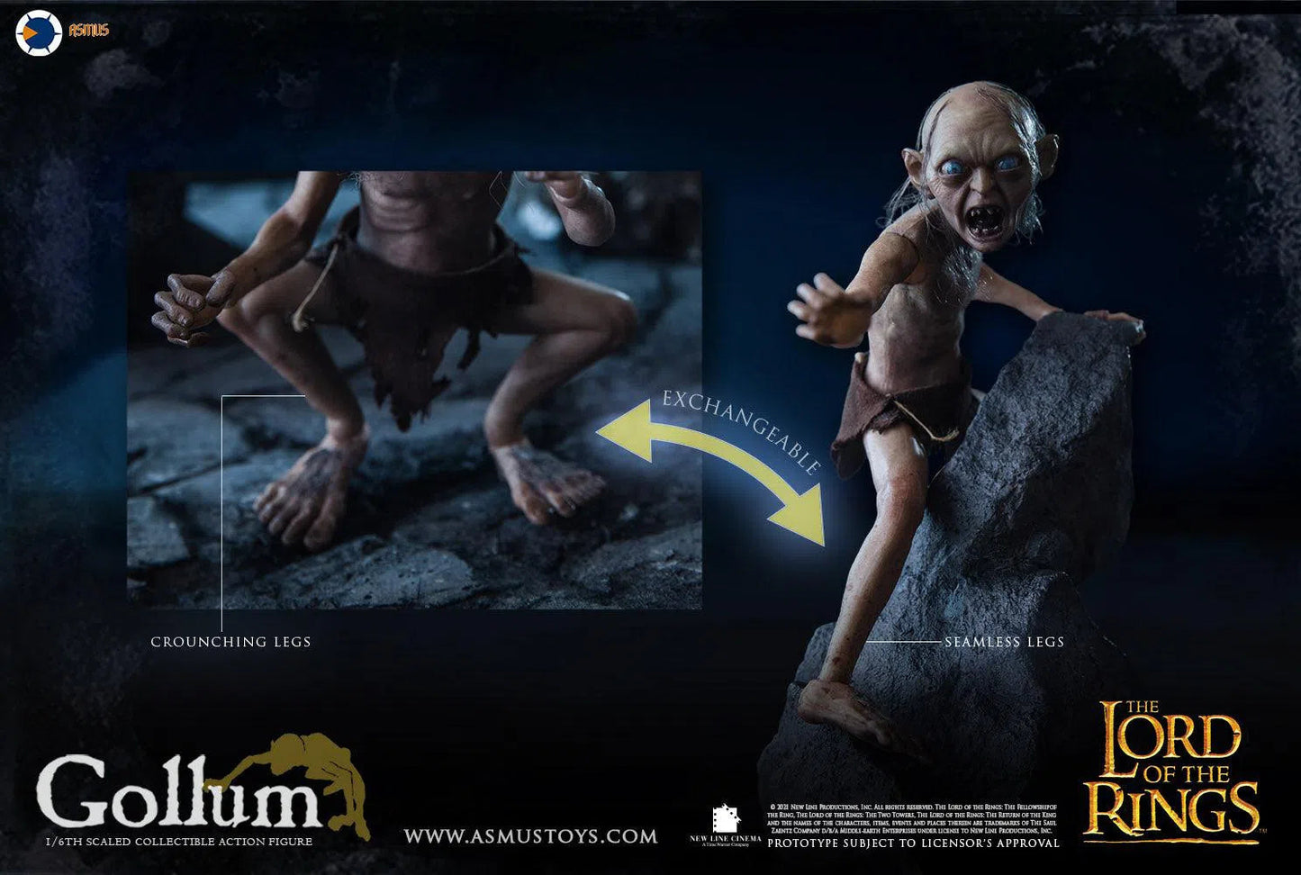 Gollum and Sméagol: Double Pack: Lord Of The Rings: Luxury Edition: Asmus: LOTR30LUX Asmus Toys