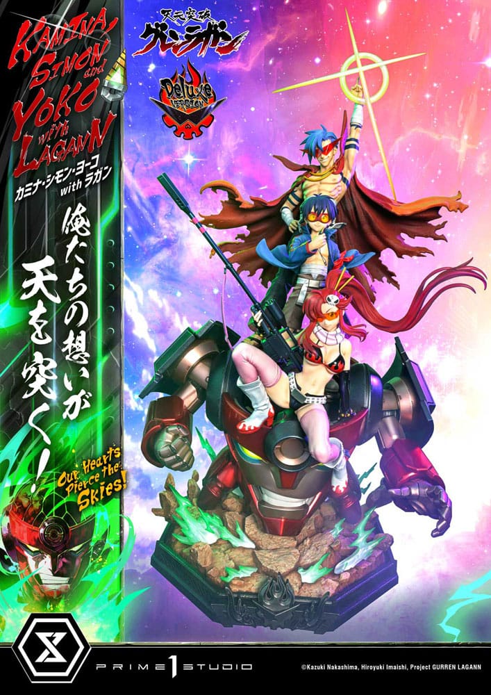 Gurren Lagann Ultimate Premium Masterline Series Statue 1/4 Kamina, Simon & Yoko with Lagann Deluxe Version 9 - Prime 1 Studio Statues