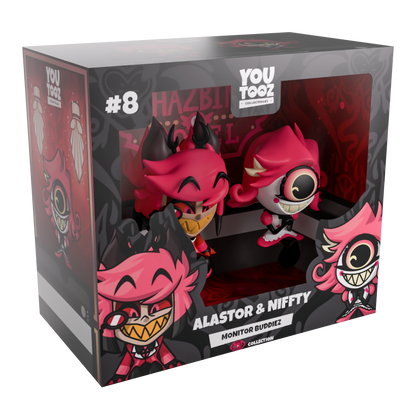 Hazbin Hotel: Alastor and Niffty Monitor Buddiez: Vinyl Figure - YouTooz Vinyl Figure