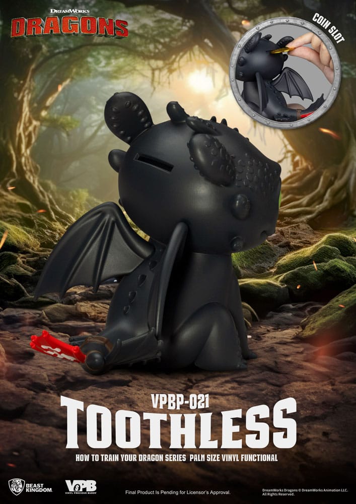 How to Train Your Dragon: Toothless: Vinyl Piggy Bank - Beast Kingdom Toys Piggy Bank