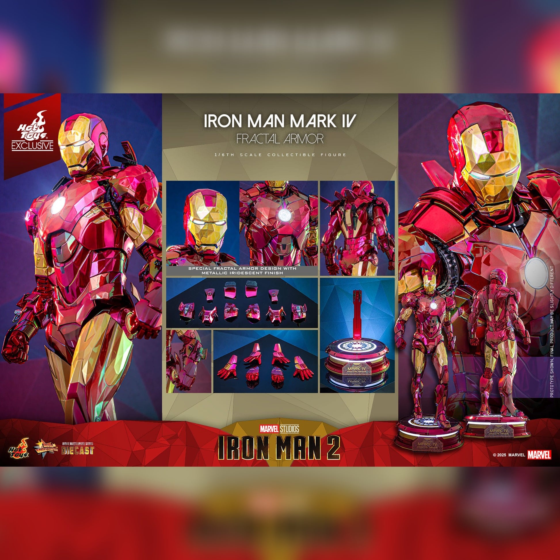 Iron Man 2: Iron Man Mark VI (Fractal Armor): Exclusive: 1/6th Action Figure: Hot Toys Hot Toys