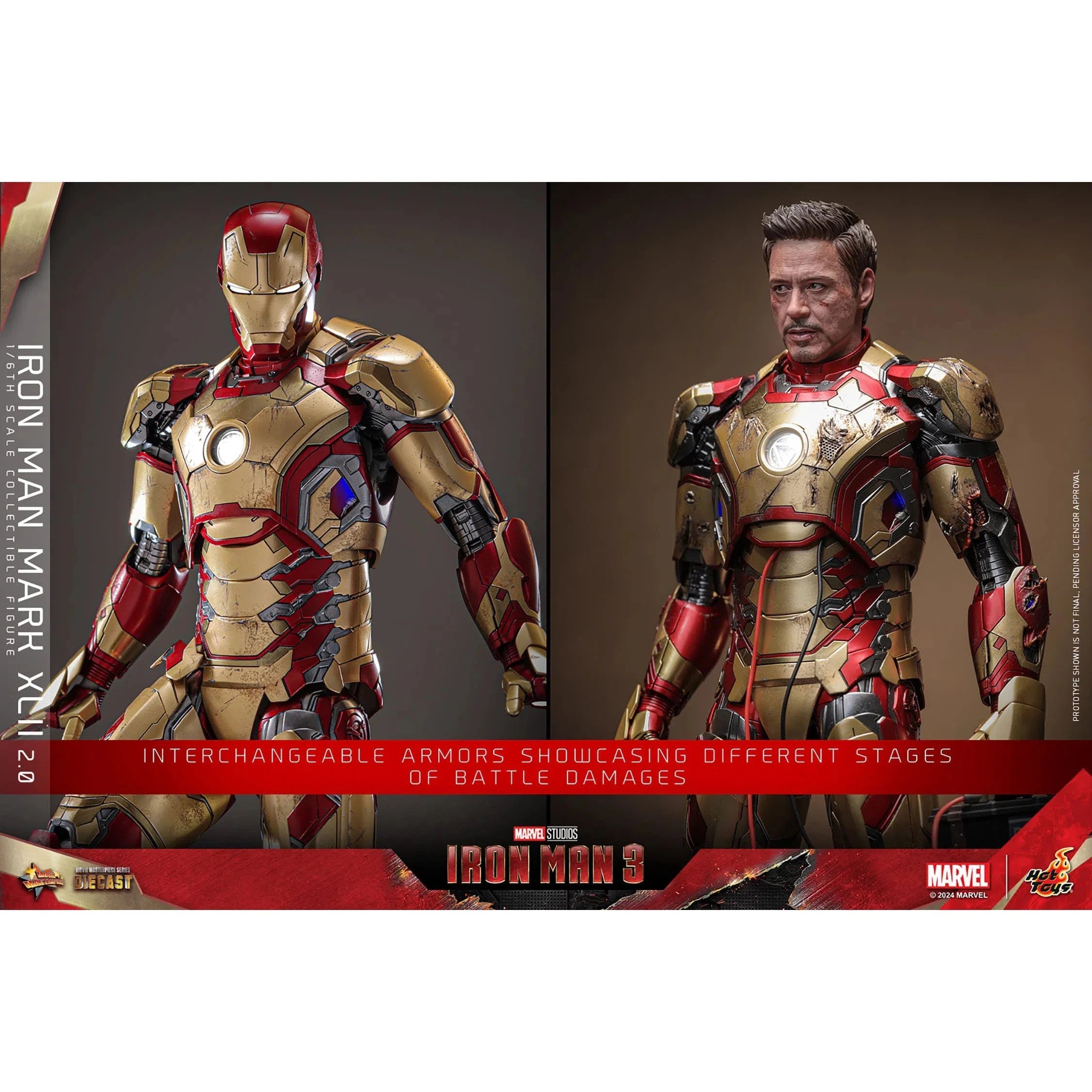 Iron Man 3: Iron Man Mark XLII (2.0): Deluxe: Marvel: Diecast: Hot Toys Hot Toys