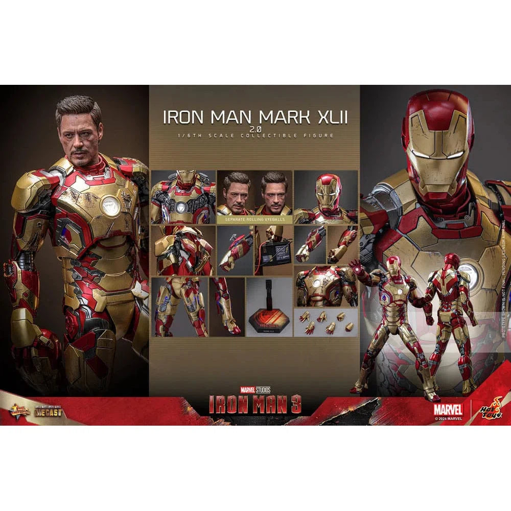 Iron Man 3: Iron Man Mark XLII (2.0): Deluxe: Marvel: Diecast: Hot Toys Hot Toys