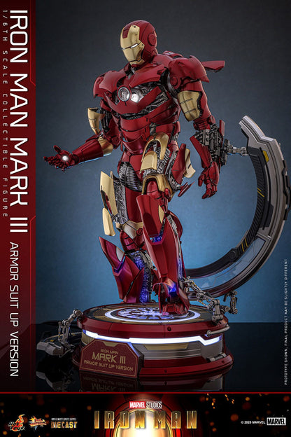 Iron Man: Iron Man Mark III (Suit Up Armor Version): 1/6th Action Figure - Hot Toys Action Figure