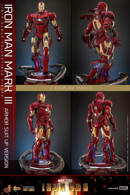 Iron Man: Iron Man Mark III (Suit Up Armor Version): 1/6th Action Figure - Hot Toys Action Figure