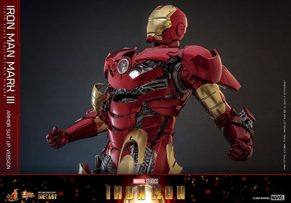 Iron Man: Iron Man Mark III (Suit Up Armor Version): 1/6th Action Figure - Hot Toys Action Figure