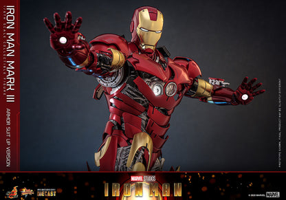 Iron Man: Iron Man Mark III (Suit Up Armor Version): 1/6th Action Figure - Hot Toys Action Figure