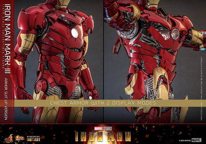 Iron Man: Iron Man Mark III (Suit Up Armor Version): 1/6th Action Figure - Hot Toys Action Figure