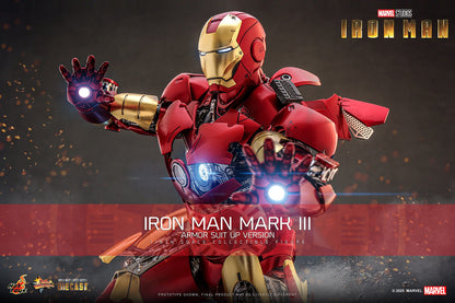 Iron Man: Iron Man Mark III (Suit Up Armor Version): 1/6th Action Figure - Hot Toys Action Figure
