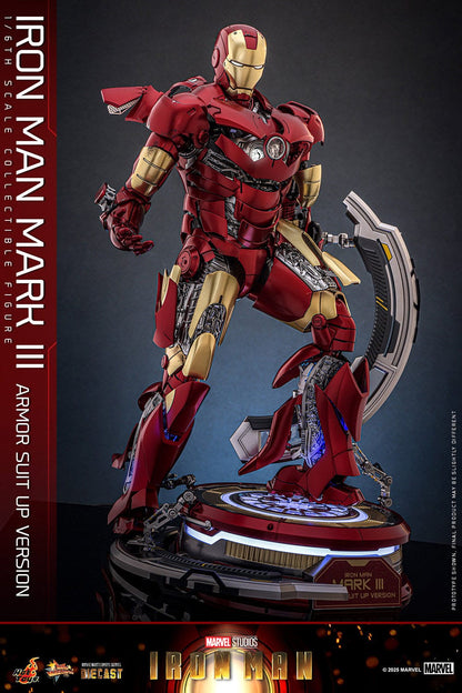 Iron Man: Iron Man Mark III (Suit Up Armor Version): 1/6th Action Figure - Hot Toys Action Figure