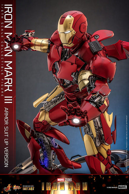 Iron Man: Iron Man Mark III (Suit Up Armor Version): 1/6th Action Figure - Hot Toys Action Figure