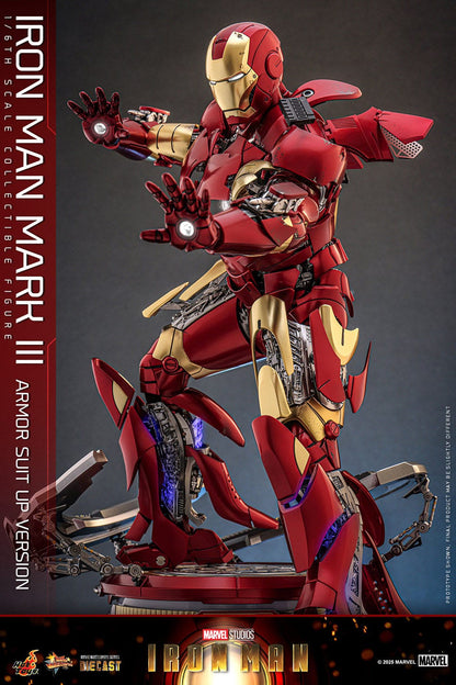 Iron Man: Iron Man Mark III (Suit Up Armor Version): 1/6th Action Figure - Hot Toys Action Figure