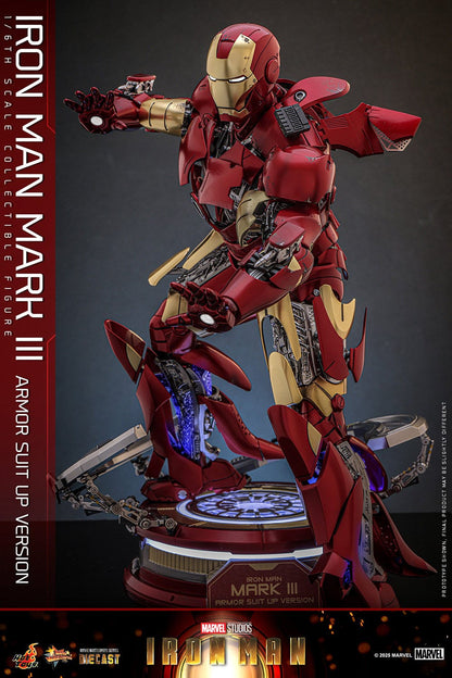 Iron Man: Iron Man Mark III (Suit Up Armor Version): 1/6th Action Figure - Hot Toys Action Figure