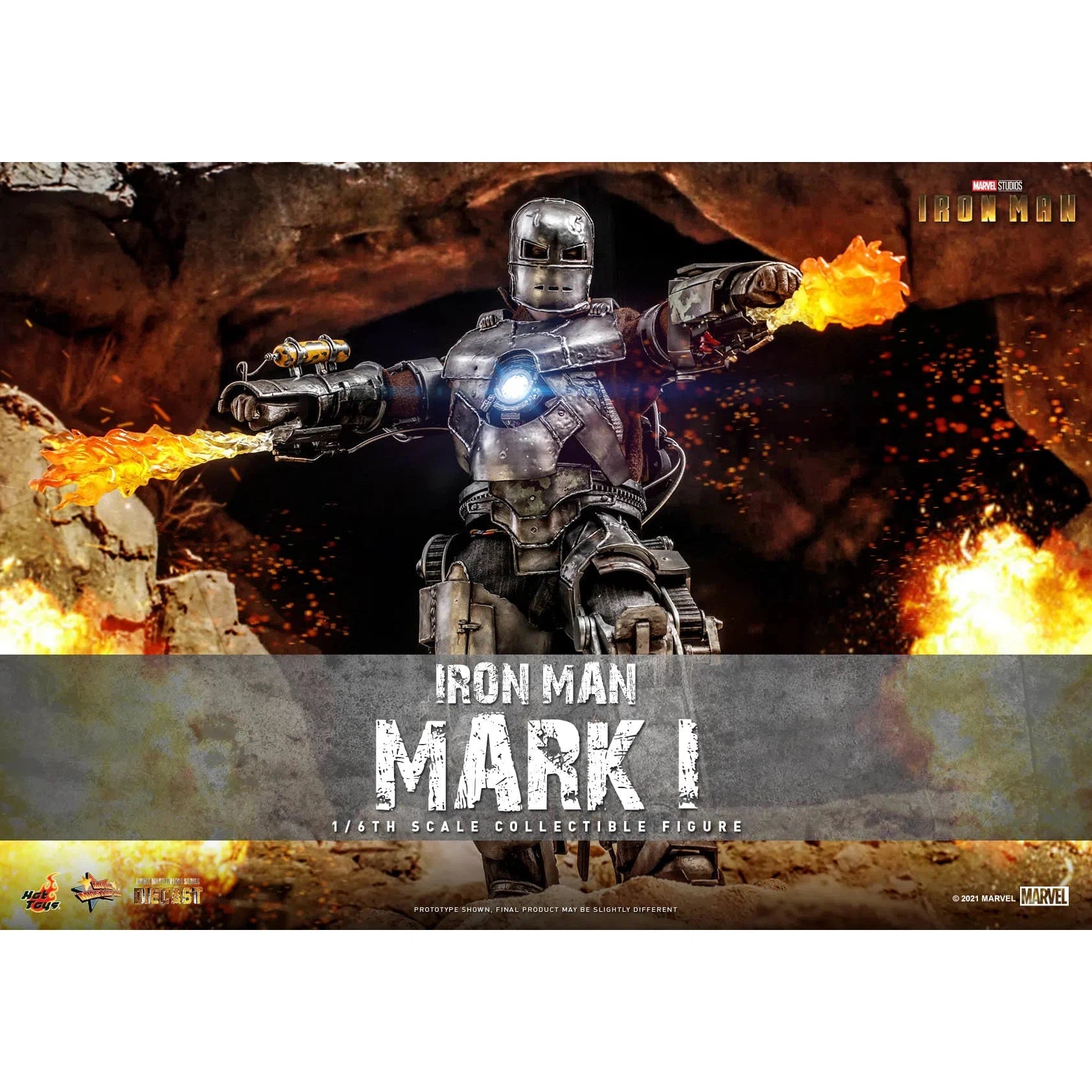 Iron Man: MK1: Iron Man 1: Diecast: Marvel: MMS605D40 by Hot Toys – Action Figure, [scale], UK stockist Planet Action Figures