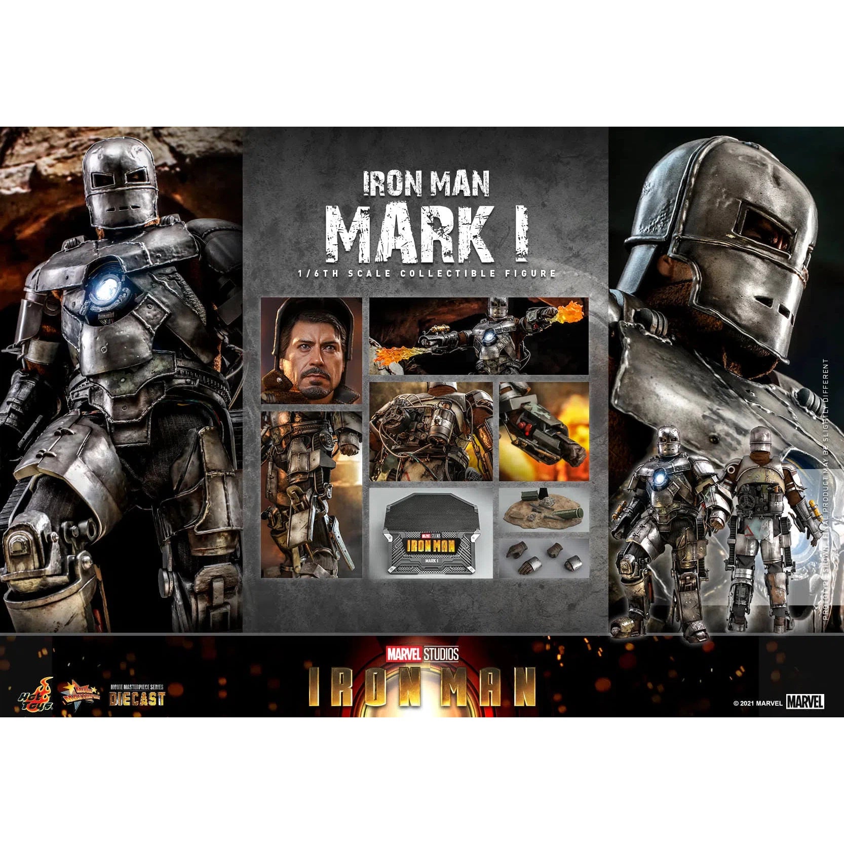 Iron Man: MK1: Iron Man 1: Diecast: Marvel: MMS605D40 by Hot Toys – Action Figure, [scale], UK stockist Planet Action Figures