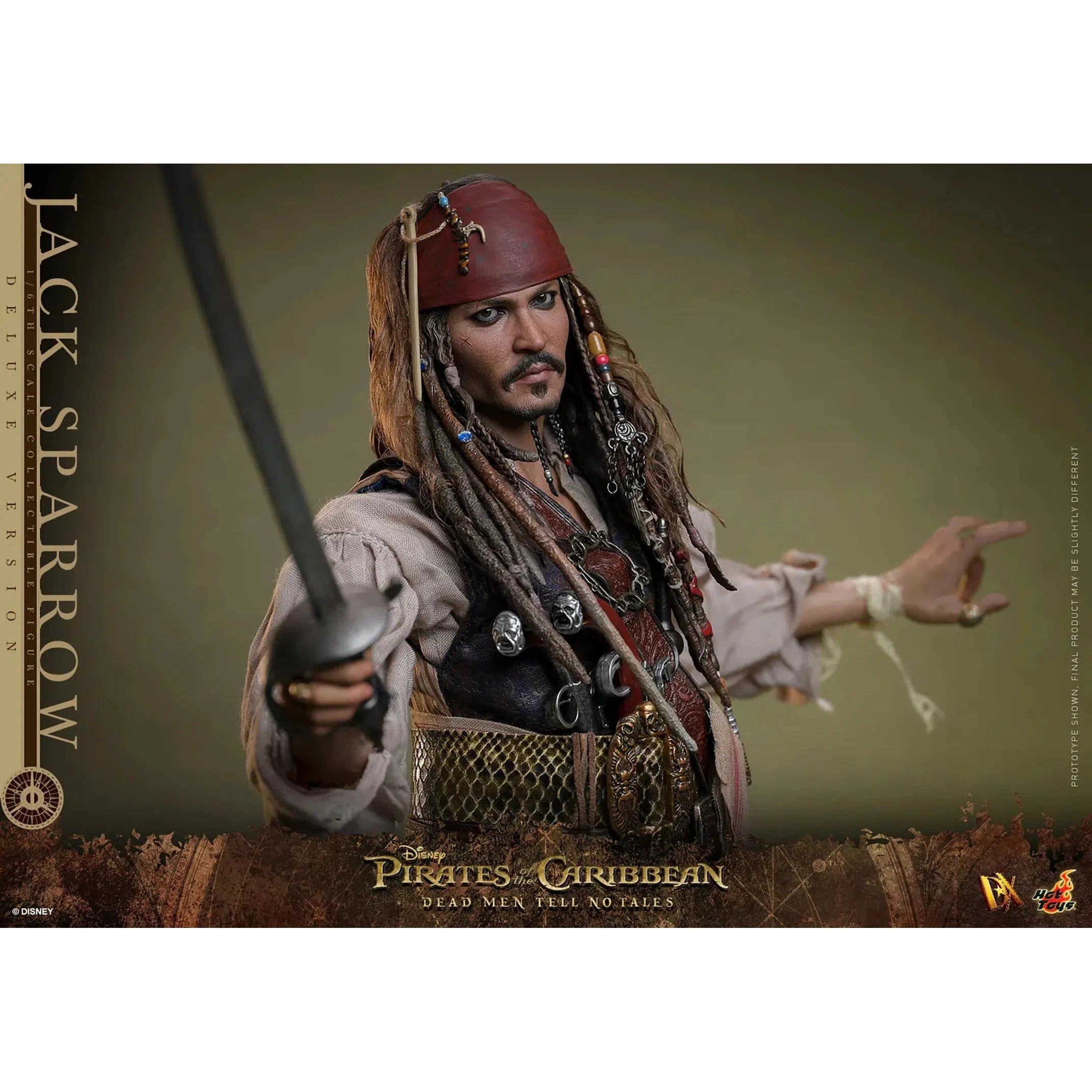 Jack Sparrow: Pirates Of The Caribbean: Dead Men Tell No Tales: Deluxe: Sixth Scale: DX38 Hot Toys