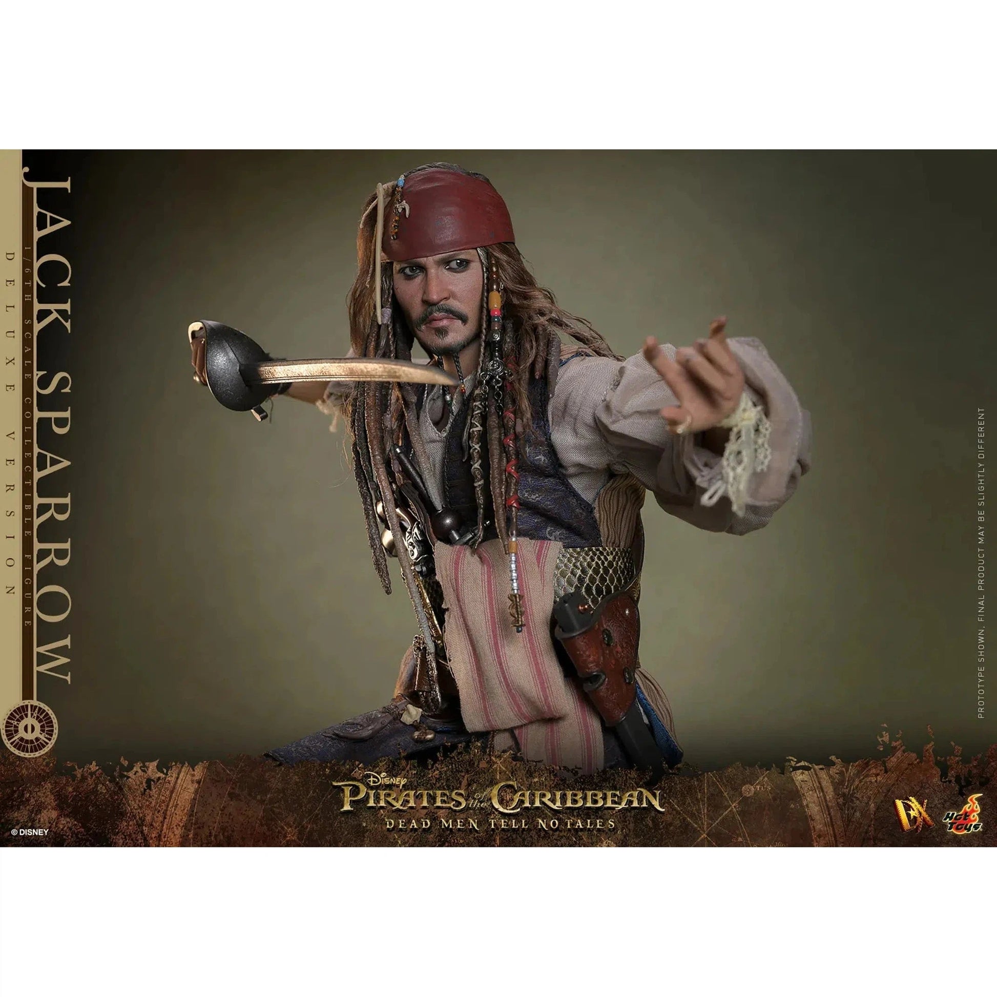 Jack Sparrow: Pirates Of The Caribbean: Dead Men Tell No Tales: Deluxe: Sixth Scale: DX38 Hot Toys