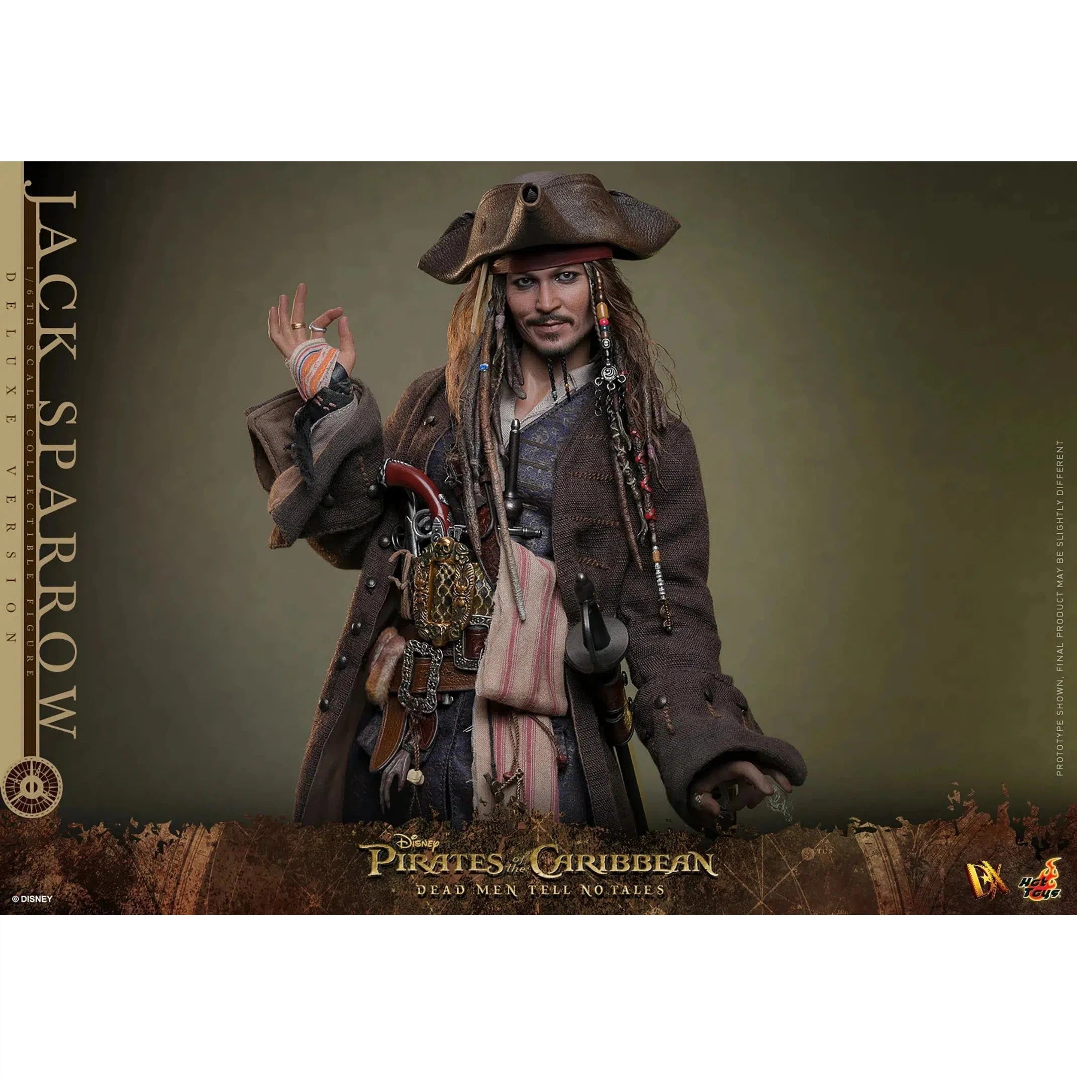 Jack Sparrow: Pirates Of The Caribbean: Dead Men Tell No Tales: Deluxe: Sixth Scale: DX38 Hot Toys