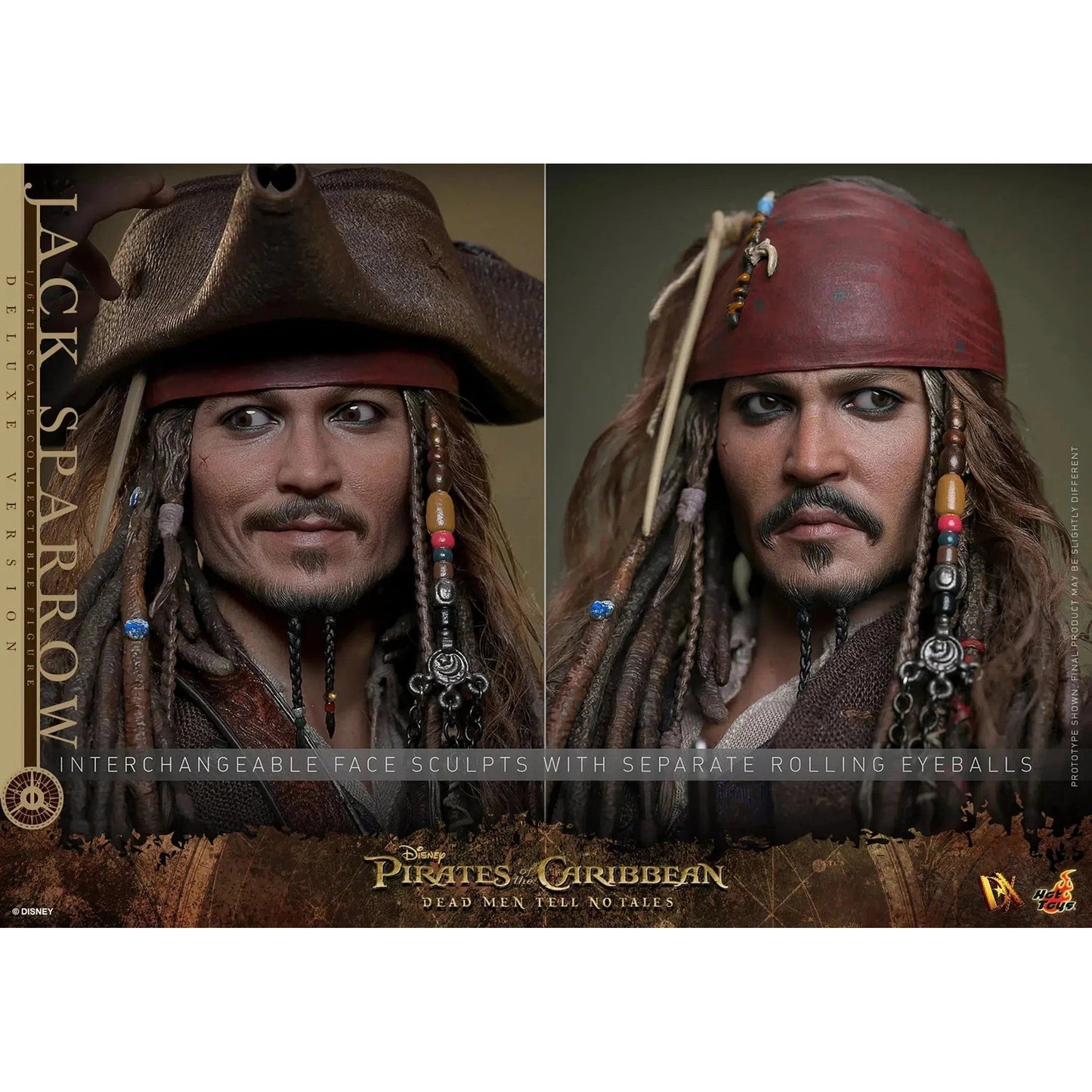 Jack Sparrow: Pirates Of The Caribbean: Dead Men Tell No Tales: Deluxe: Sixth Scale: DX38 Hot Toys