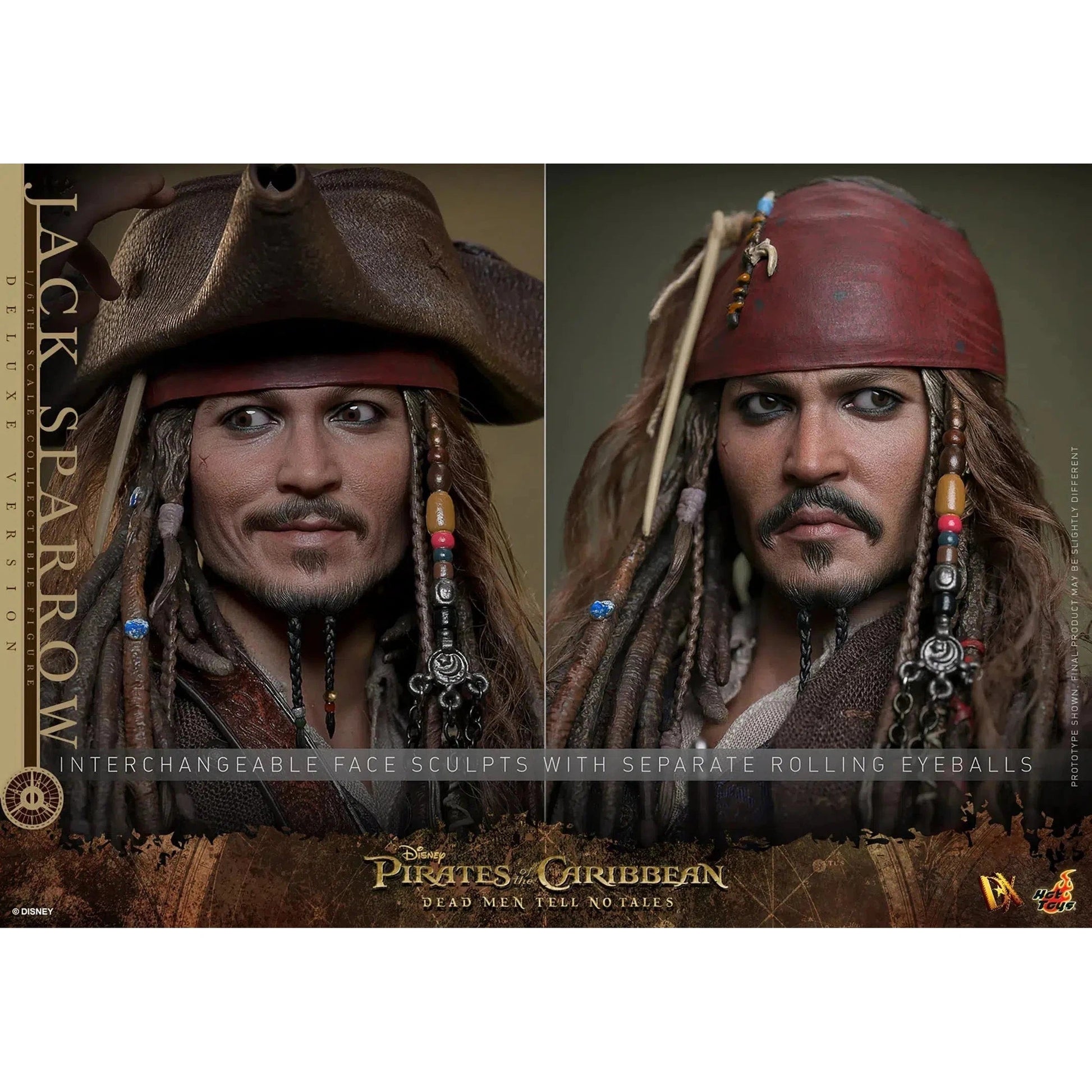 Jack Sparrow: Pirates Of The Caribbean: Dead Men Tell No Tales: Deluxe: Sixth Scale: DX38 Hot Toys