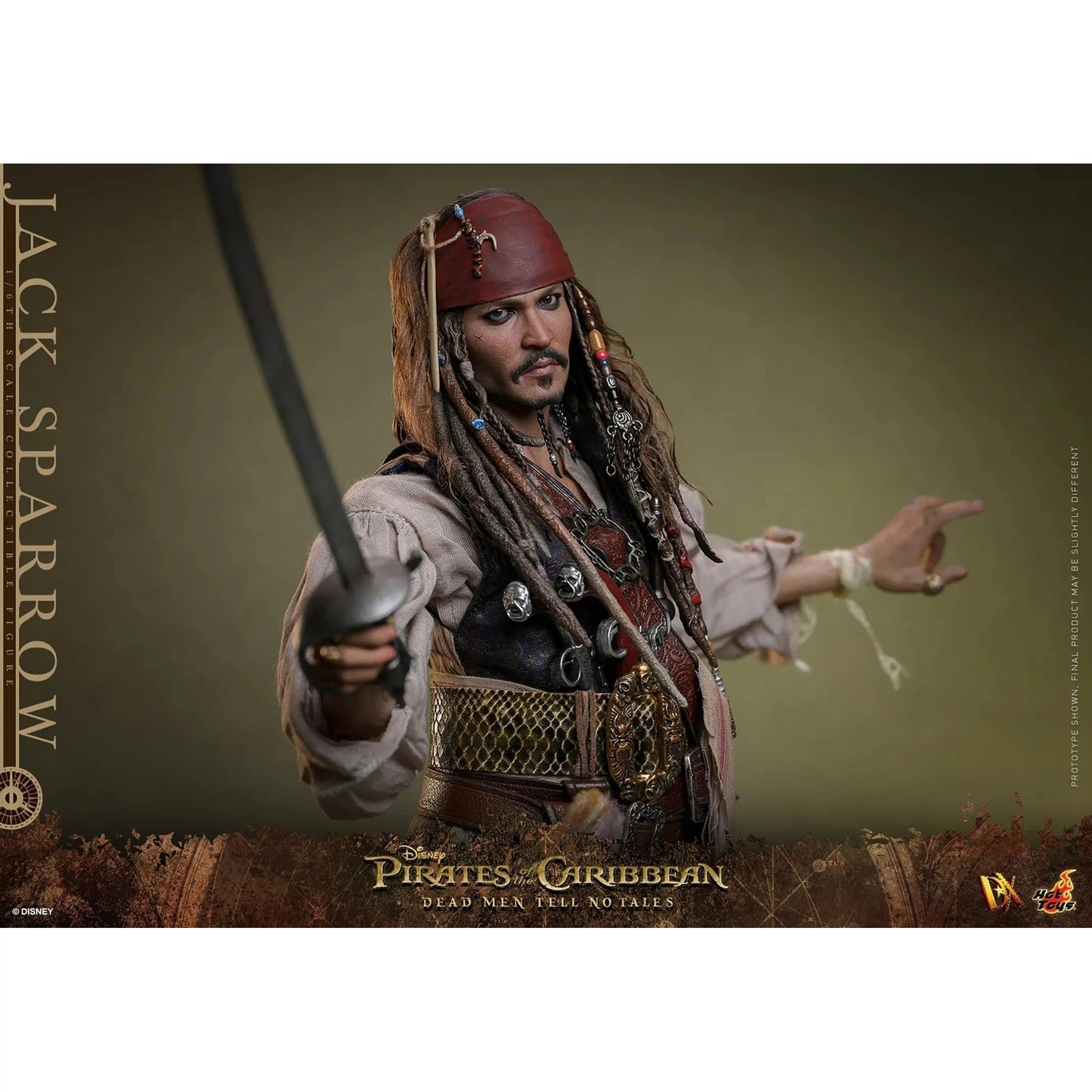 Jack Sparrow: Pirates Of The Caribbean: Dead Men Tell No Tales: Standard: Sixth Scale: DX37 Hot Toys