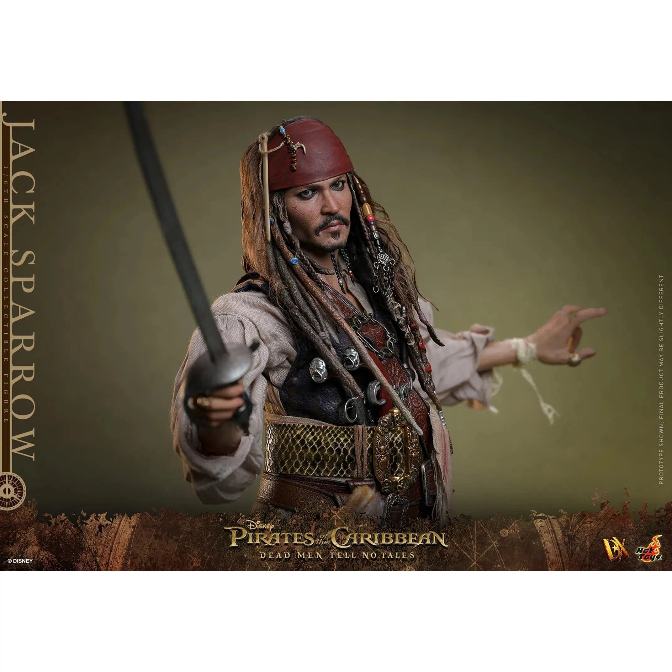 Jack Sparrow: Pirates Of The Caribbean: Dead Men Tell No Tales: Standard: Sixth Scale: DX37 Hot Toys