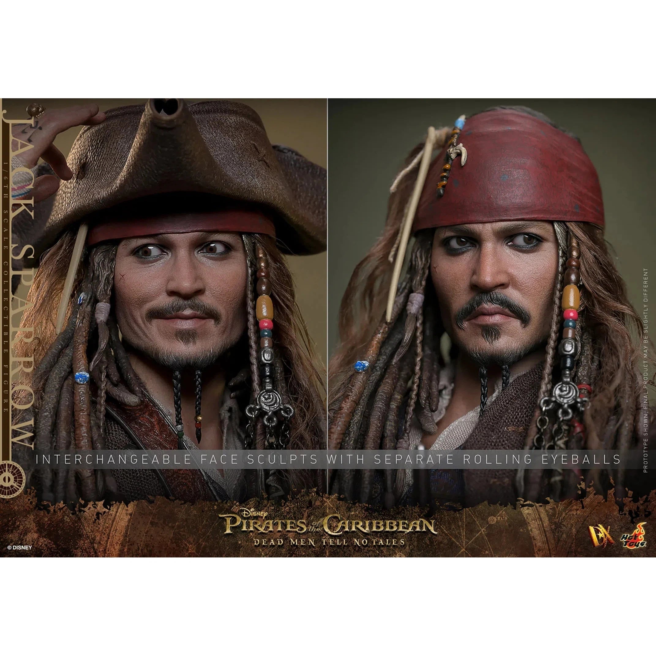 Jack Sparrow: Pirates Of The Caribbean: Dead Men Tell No Tales: Standard: Sixth Scale: DX37 Hot Toys