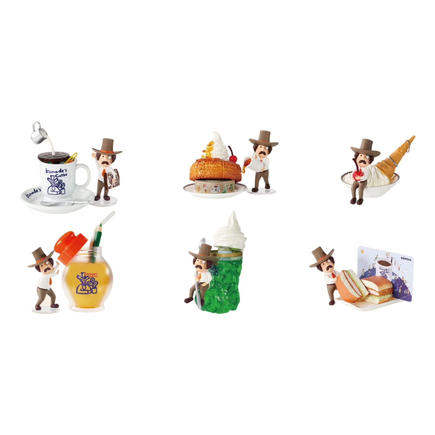 Komeda's Coffee Desktop Figure Mini Figures 6 cm Blind Box Display (6) - Re-Ment Blind Box