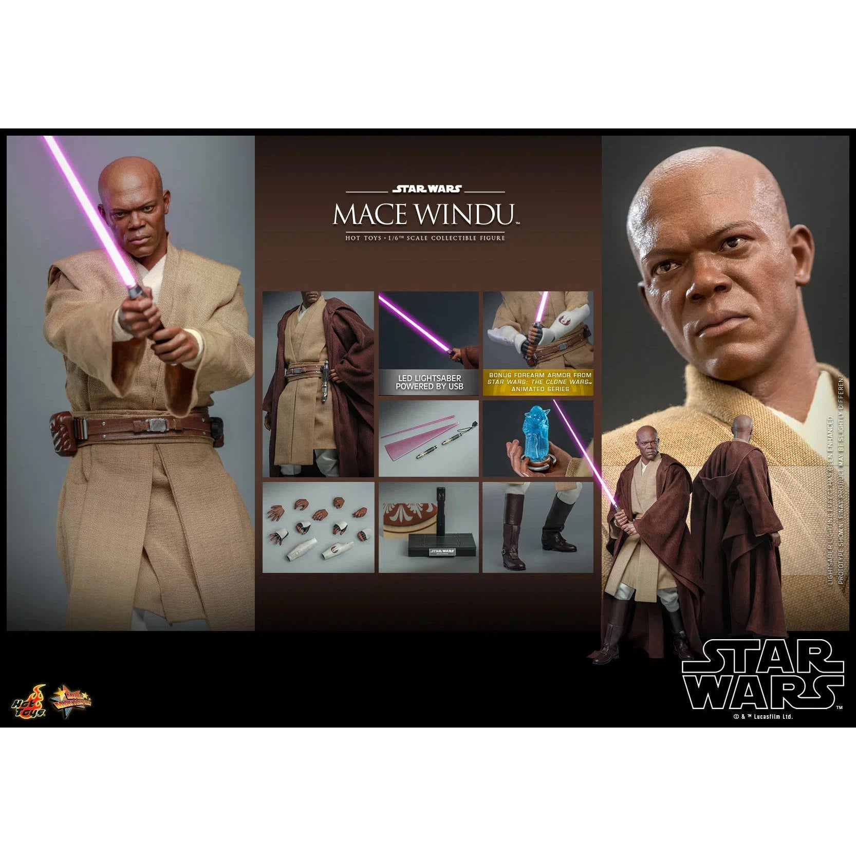 Mace Windu: Star Wars Episode II: Attack Of The Clones by Hot Toys – Action Figure, [scale], UK stockist Planet Action Figures