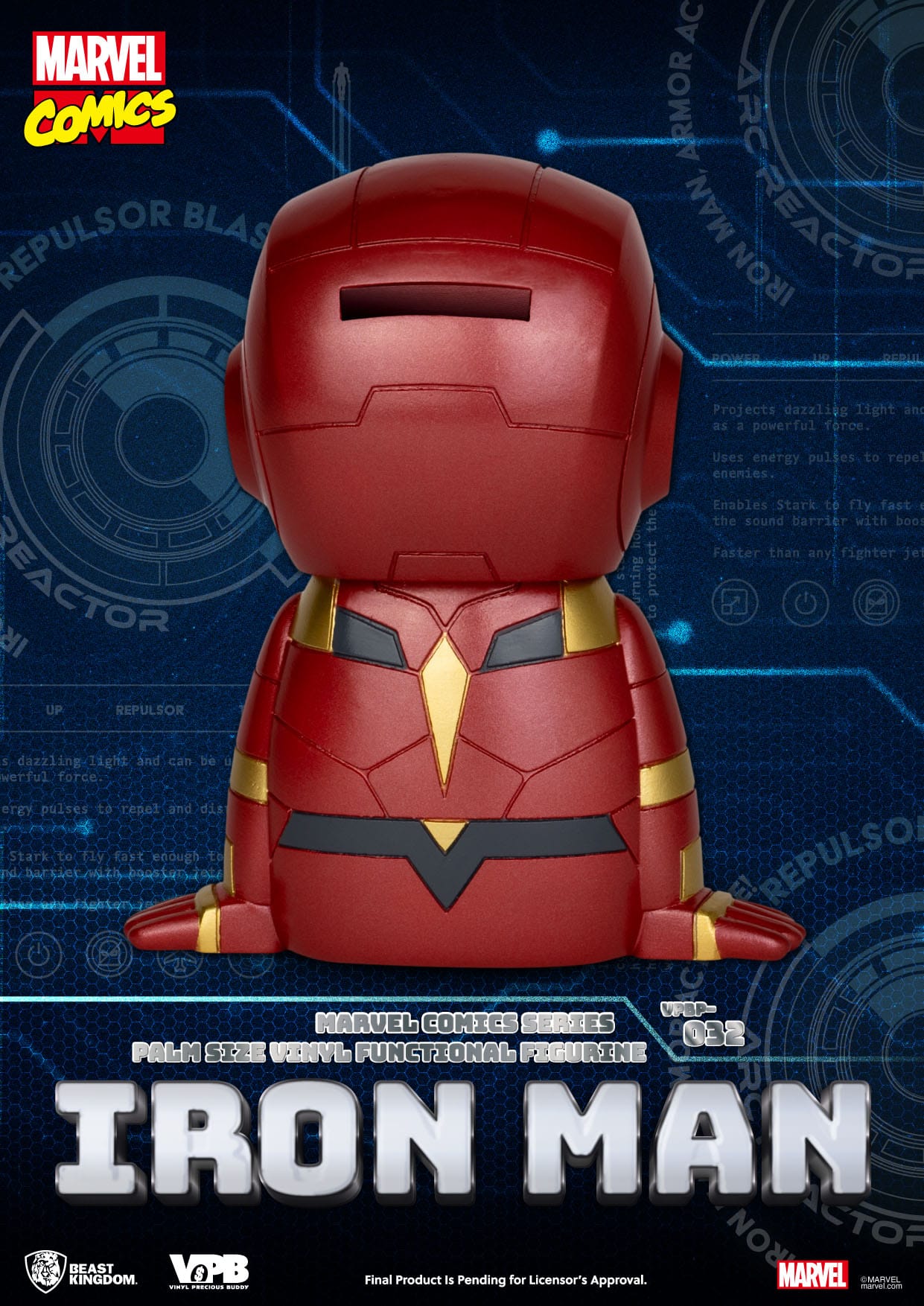 Marvel: Iron Man Palm-Sized Vinyl Piggy Bank - Beast Kingdom Toys Piggy Bank