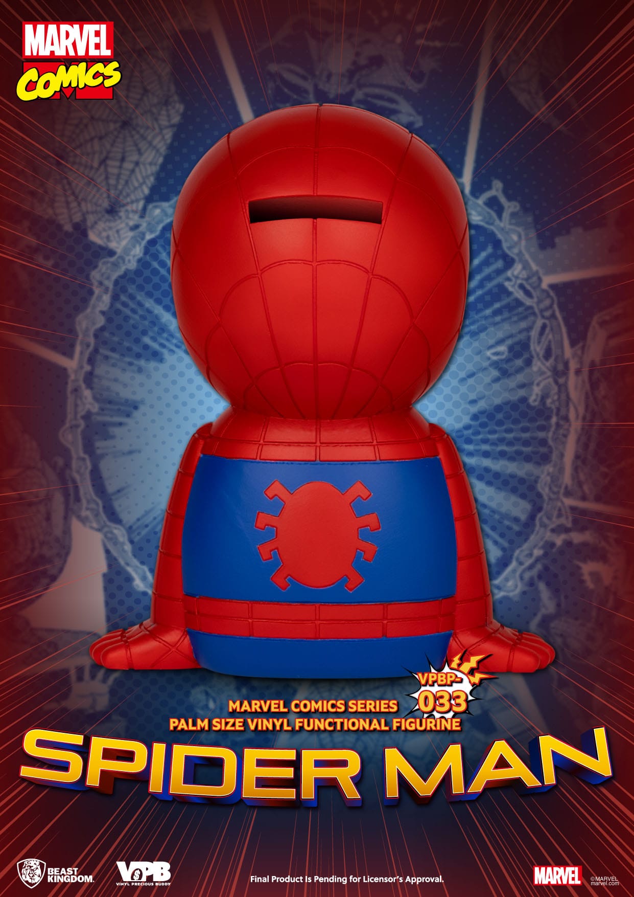 Marvel: Spider-Man Palm-Sized Vinyl Piggy Bank - Beast Kingdom Toys Piggy Bank