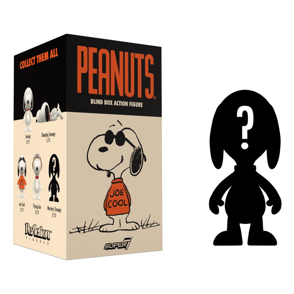 Peanuts ReAction Action Figures Wave 06 So Many Snoopies! Blind Box Display Box Qty 12 - Super7 Action Figures, Blind Boxes