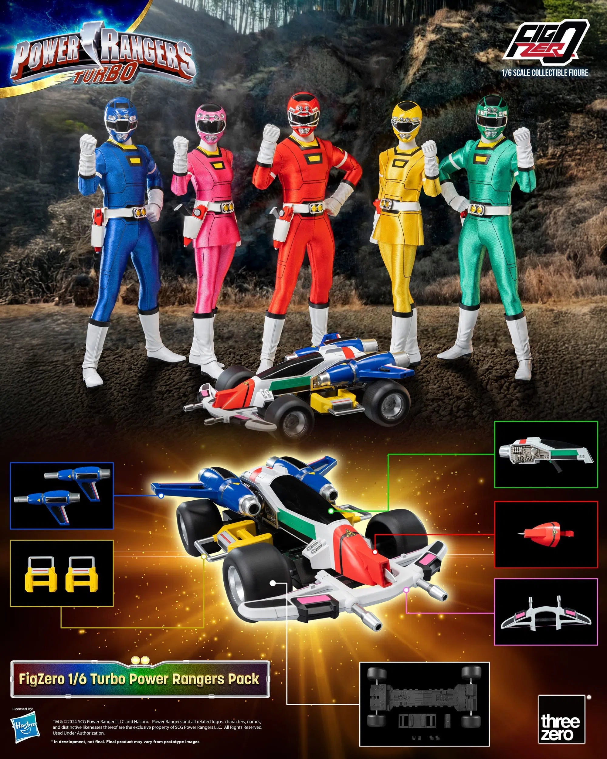 Power Rangers: Turbo: FigZero: 5 Pack: 1/6 Scale Figures ThreeZero
