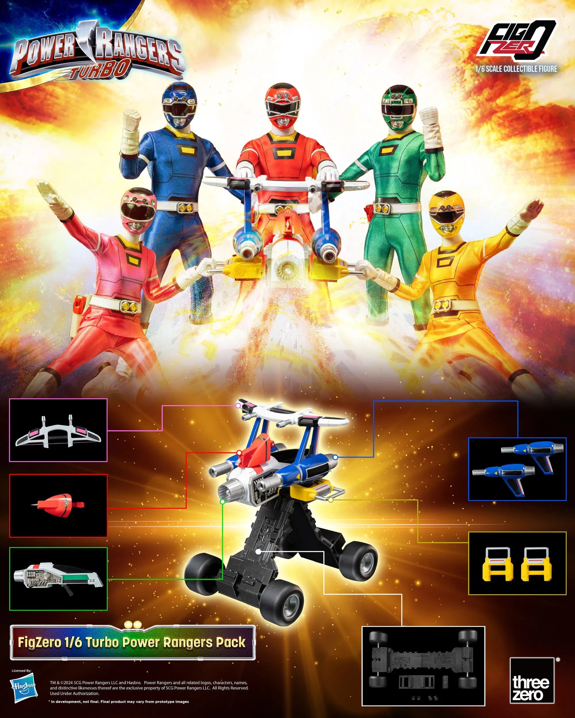 Power Rangers: Turbo: FigZero: 5 Pack: 1/6 Scale Figures ThreeZero