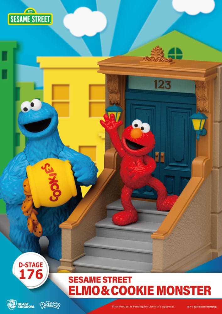 Sesame Street D-Stage PVC Statue Elmo & Cookie Monster 11 cm - Beast Kingdom Toys Statues