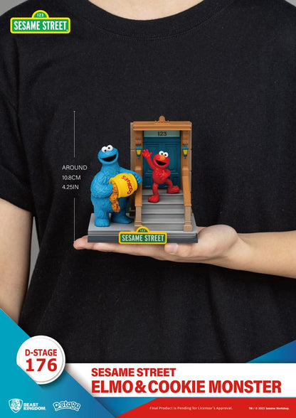 Sesame Street D-Stage PVC Statue Elmo & Cookie Monster 11 cm - Beast Kingdom Toys Statues