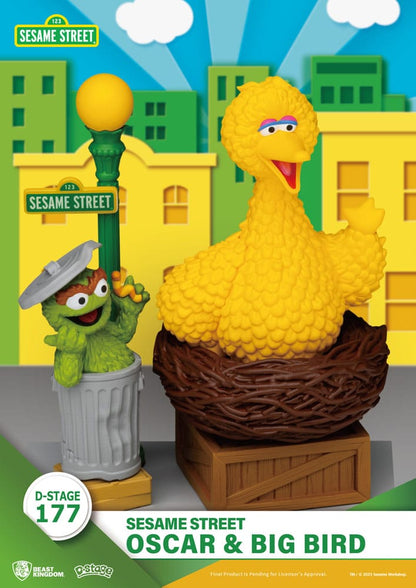 Sesame Street D-Stage PVC Statue Oscar & Big Bird - Beast Kingdom Toys Statues