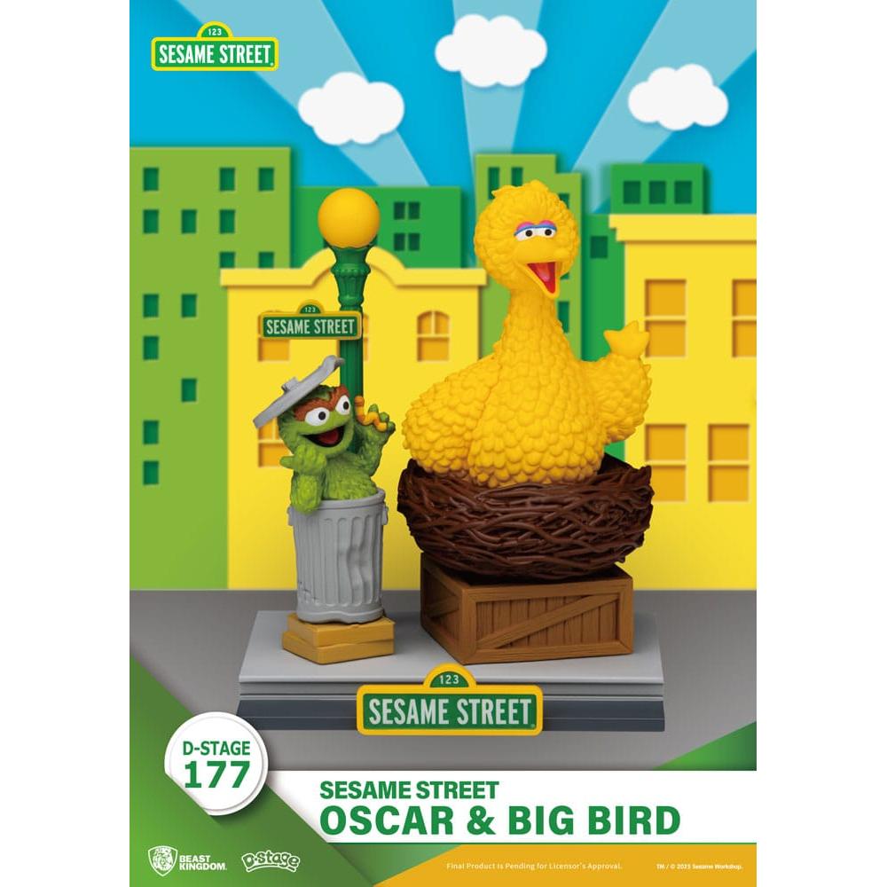 Sesame Street D-Stage PVC Statue Oscar & Big Bird - Beast Kingdom Toys Statues
