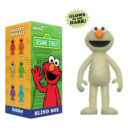 Sesame Street ReAction Action Figures 10 cmWave 04 Elmo Blind Box Display Box Qty 12 - Super7 Action Figures, Blind Boxes
