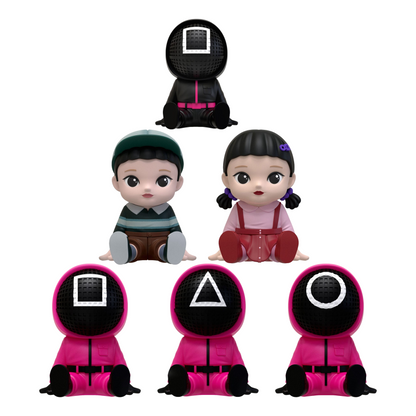 Squid Game: Squid Game: Palm-Sized Vinyl Piggy Banks: Box of 6 - Beast Kingdom Toys Blind Boxes, Mini Figures & Capsule Toys