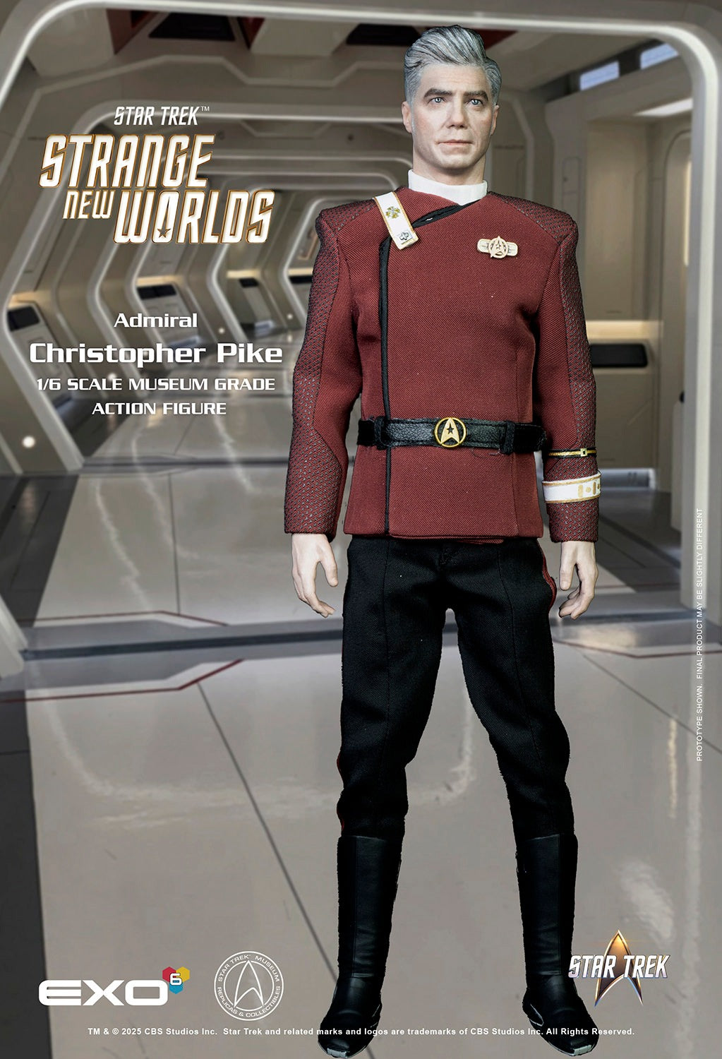 Star Trek: Strange New Worlds: Admiral Christopher Pike: 1/6 Scale Figure - EXO-6 Action Figure