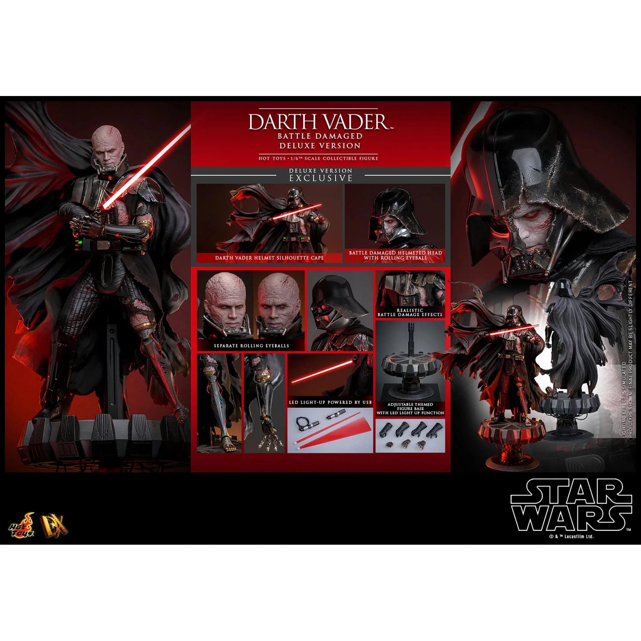 Star Wars: Darth Vader: Battle Damaged: Deluxe: DX45B: Hot Toys Hot Toys