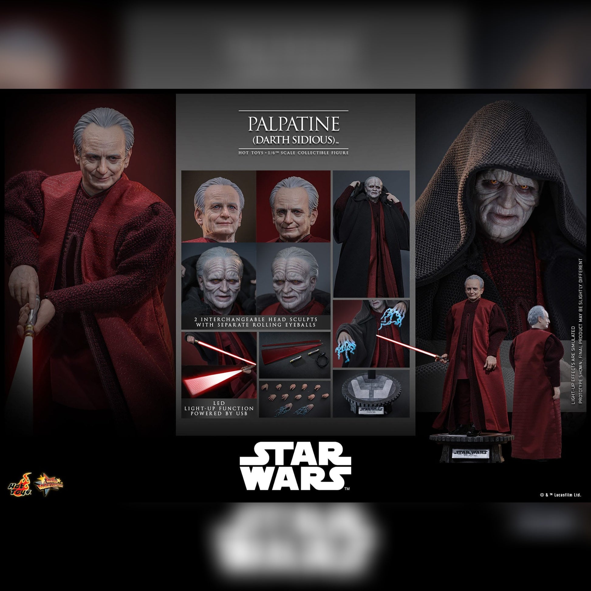 Star Wars: Episode III: Palpatine (Darth Sidious) 1/6th Scale Action Figure - Hot Toys Action Figure