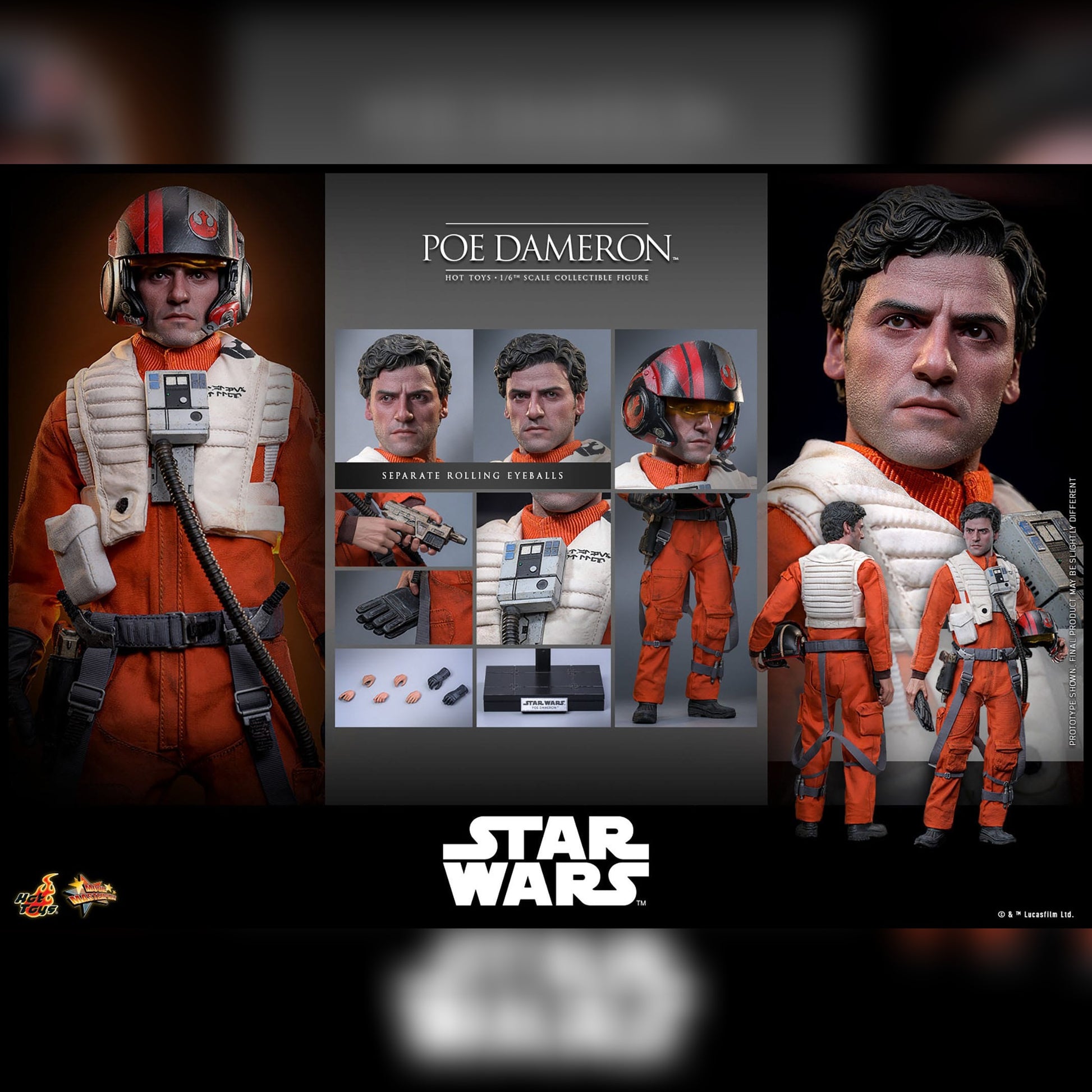 Star Wars: Episode VII: The Force Awakens: Poe Dameron: 1/6th Action Figure: Hot Toys by Hot Toys – Action Figure, [scale], UK stockist Planet Action Figures