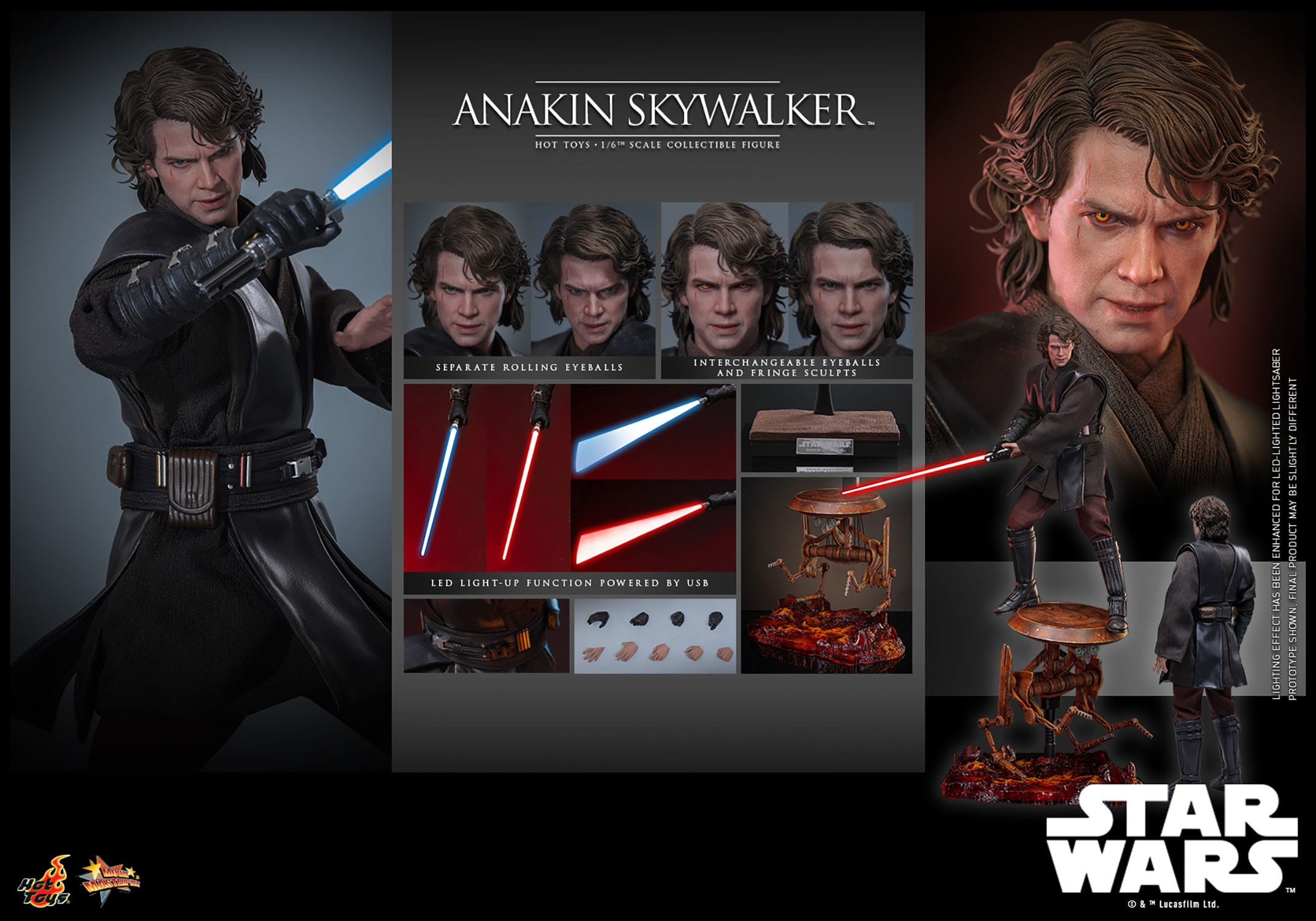 Hot Toys Star Wars: Revenge Of The Sith: Anakin Skywalker: 1/6th Hot Toys Star Wars: Revenge Of The Sith: Anakin Skywalker: 1/6th